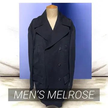 맨즈 멜로즈/롱 코트 더블 버튼 블랙 아우터