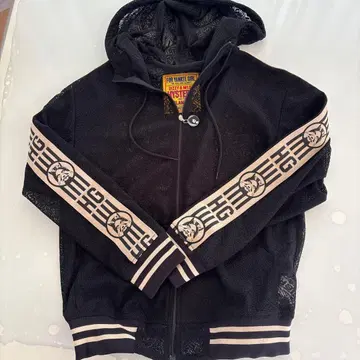 HYSTERIC GLAMOUR 자카드 후디드 블루종 블랙