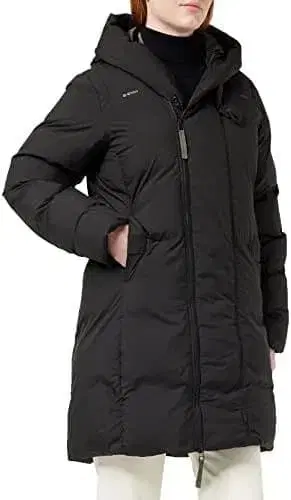 G-STARRAW 엑스트라 롱 후드티 자켓 다운 코트 블랙