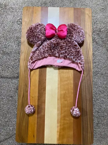 미니 레오파드 무늬 팬캡 핑크 디즈니