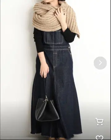 슬로브 이에나 LE DENIM 볼륨 플레어 오버롤 스커트