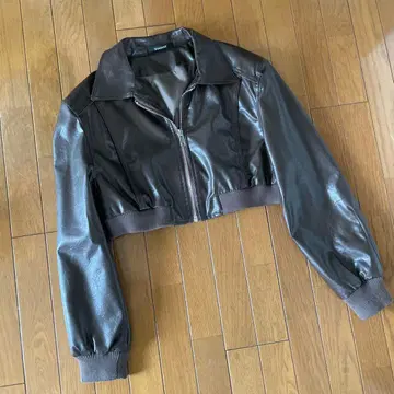 SHAGGIE 다크 브라운 크롭 자켓