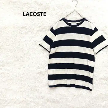 LACOSTE 라코스테 빅 보더 T셔츠 네이비 M 로고 코튼