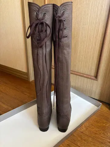 브라운 니하이 부츠