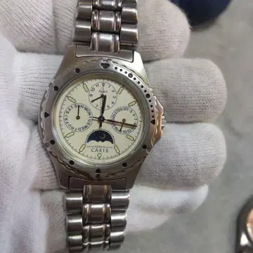 카리브 월령 표시 스테인리스 손목시계