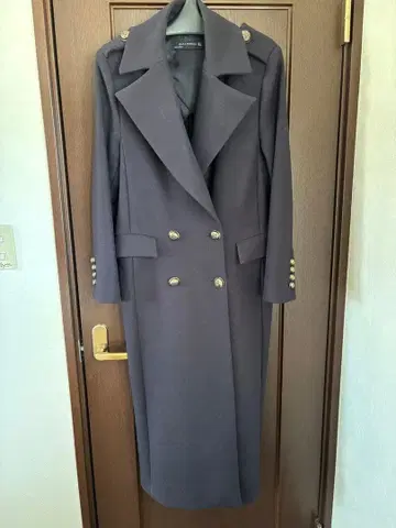 ZARA WOMAN 네이비 롱 코트