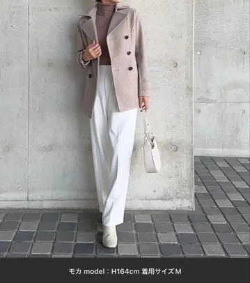 새상품 페이크 울 숏 기장 피코트