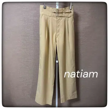natiam 나티엠 하이웨스트 턱 치노 팬츠 슬랙스 베이지