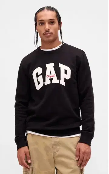 GAP 로고 맨투맨 M 블랙 속기모