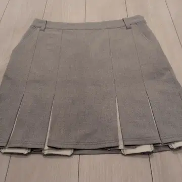 JUN&ROPE 그레이 플리츠 스커트 L