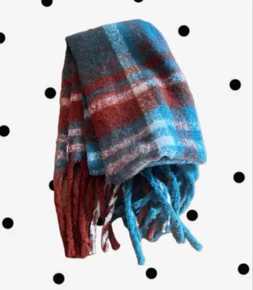 모노마트 머플러 니트 체크