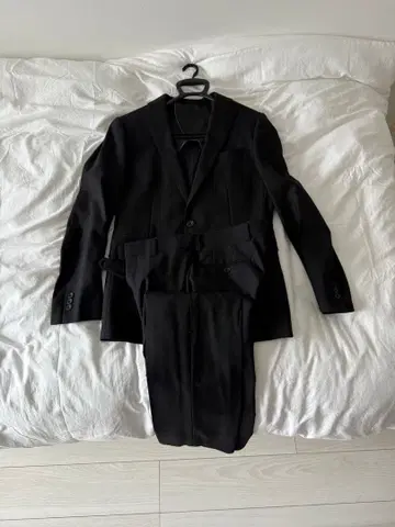 남성용 예복 상복 포멀 슈트 상하의 세트 블랙 블랙 넥타이 포함