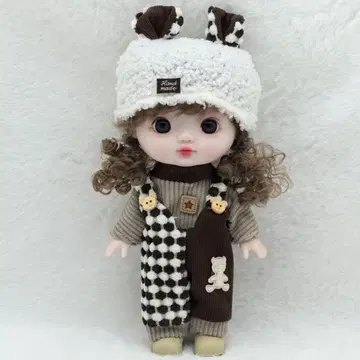 22cm 핸드메이드 인형 아웃핏 브라운 계열 (새상품)