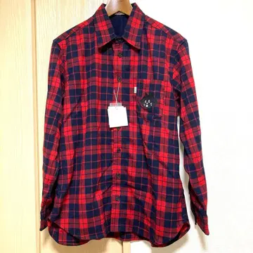 넷 체크 셔츠 빨간색 레드 플란넬 셔츠 사이즈 3 새상품