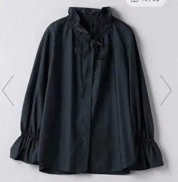 UNITED ARROWS 프릴 칼라 플레어 슬리브 셔츠