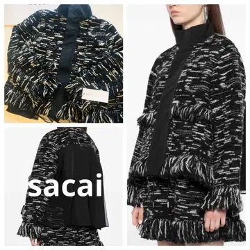 [ 택 포함 미사용 새상품 ] sacai 트위드 자켓 24-07584