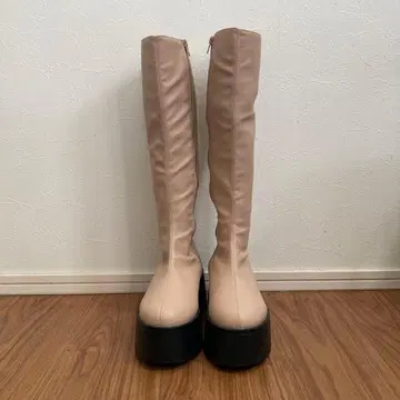 chico 베이지 플랫폼 롱 부츠