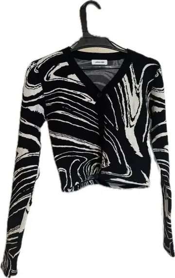 LAGUA GEM 마블 무늬 크롭 가디건