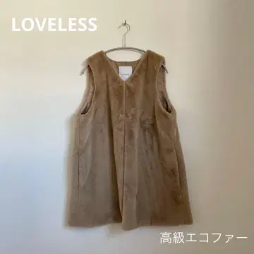LOVELESS 퍼 베스트 34 에코펠 베이지 페이크 퍼 베스트