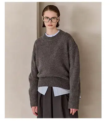 25AW YONFA 요은파 램스울 크루넥 풀오버 차콜