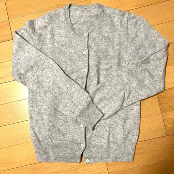 캐시미어 울 100% 긴팔 가디건 L