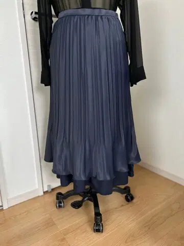 네이비 플리츠 롱 스커트 로베르타 13호