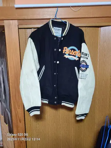 PERSON'S 바시티 자켓 블랙/아이보리