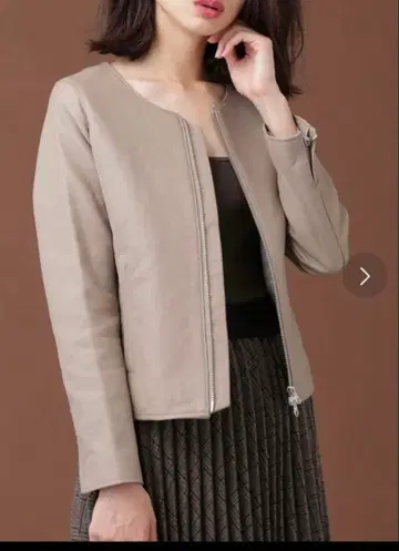 나노 유니버스 노카라 가죽 자켓 그레이지 사이즈 38