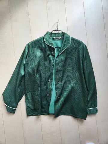 유로 빈티지 파자마 셔츠 그린 x 블랙 그런지