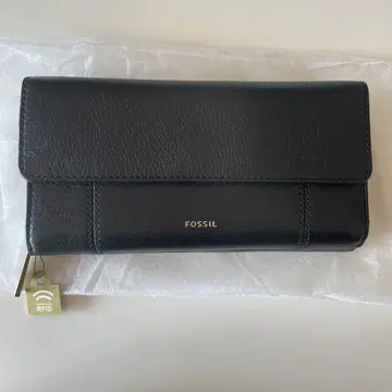 FOSSIL 블랙 가죽 장지갑