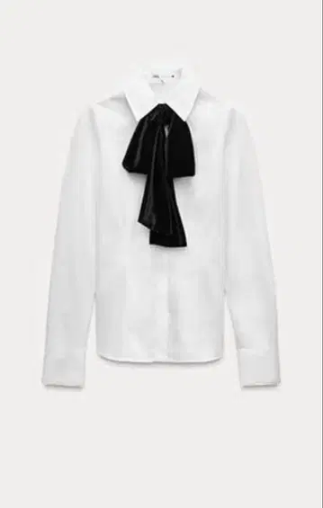 ZARA/자라 벨벳 리본 포함 셔츠