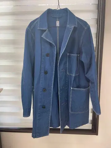 JACKET KATO 데님 롱 코트