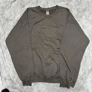 그레이 코튼 혼방 크루넥 트레이닝복