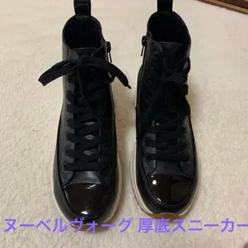 누벨 보그 통굽 스니커즈 블랙 24.5cm