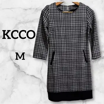 새상품급 KCCO 여성용 하운드투스 체크 무늬 원피스 [ M ] 슬림