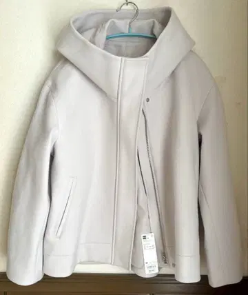 코지 멜톤 숏 후디 코트 M 화이트 택 포함 새상품