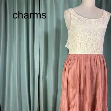 charms 슬리브리스 레이스 원피스 핑크 계열 M 엘레강트