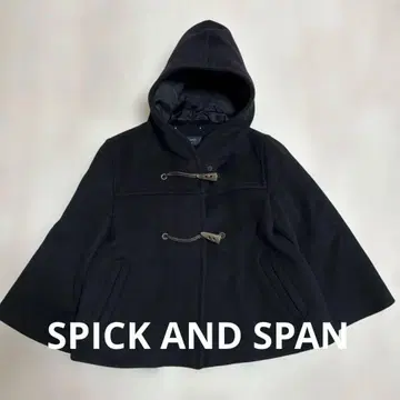 SPICK AND SPAN 숏 더플 코트 다크 네이비 캐시미어 혼방 토글