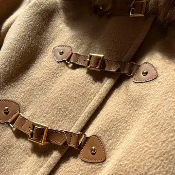 Rirandture 퍼 달린 더플 코트 베이지