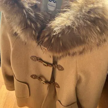 Rirandture 퍼 달린 더플 코트 베이지