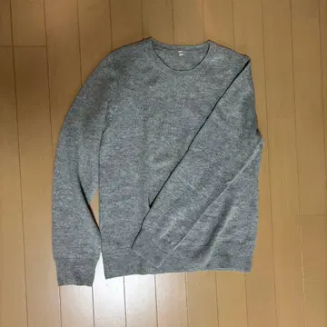 무인양품 그레이 캐시미어 긴팔 스웨터