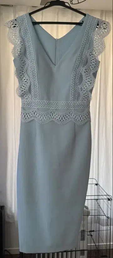 린파레 라이트 블루 타이트 드레스 S 패드 포함