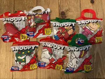스누피 펩시 경품 클래식 벨벳 인형 오너먼트 7개 미개봉품