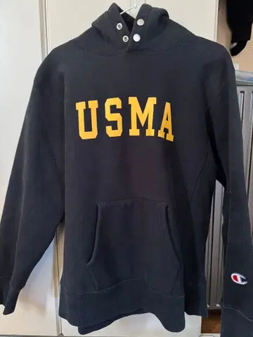 Champion 윈드스토퍼 USMA 리버스웨이브 후드티 블랙