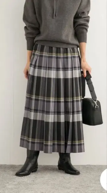 URBAN RESEARCH DOORS 체크 플리츠 스커트 M 사이즈