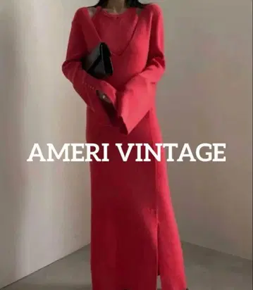 AMERI AMERICAN SLEEVE LAYERED KNIT DRESS