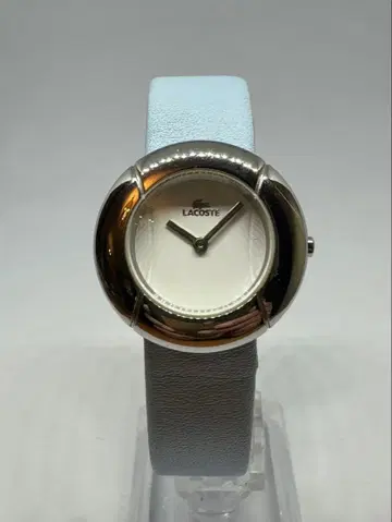 LACOSTE 라코스테 손목시계 블루 천연 가죽 작동 양호