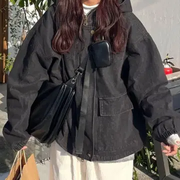 후드 데님 점퍼