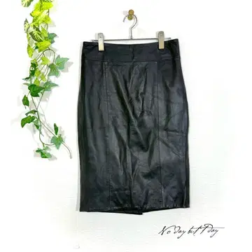 코노리코 리얼 가죽 타이트 스커트 M 블랙 양가죽 안감 부착