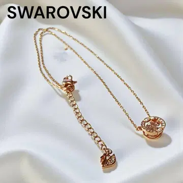 SWAROVSKI 핑크 골드 크리스탈 목걸이 서클